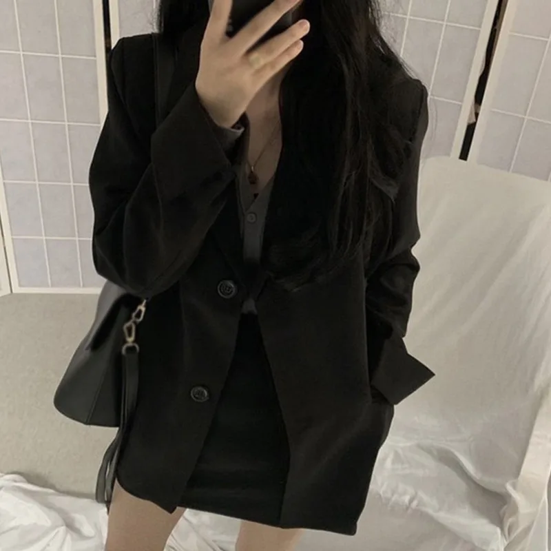 Women\'s Suit Temperament Simple Student Premium Jacket Female Spring Autumn Foreign Air Small Fragrance Fashion Loose Small Suit