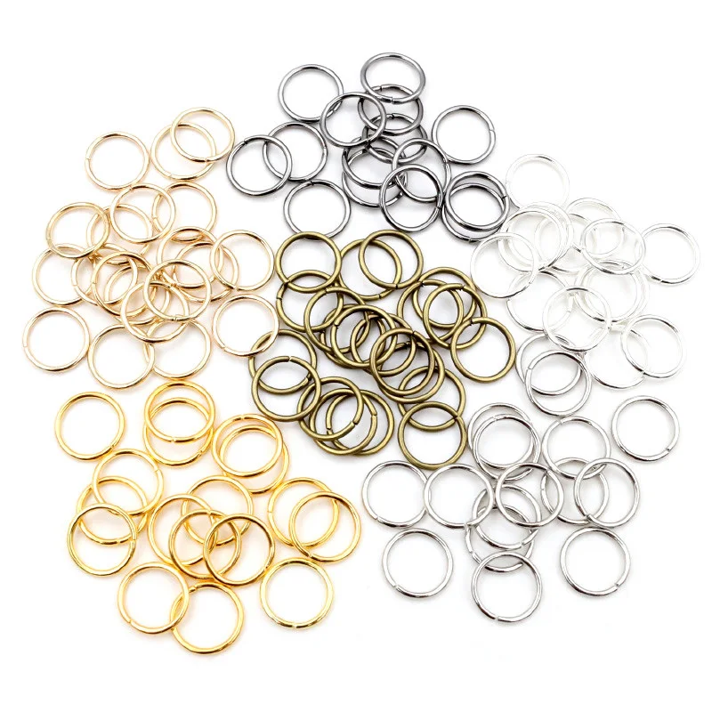 200pcs 1.0mm Thick 6/7/8/10/12 mm Jump Rings Split Rings Connectors For Diy Jewelry Finding Making Accessories Supplies