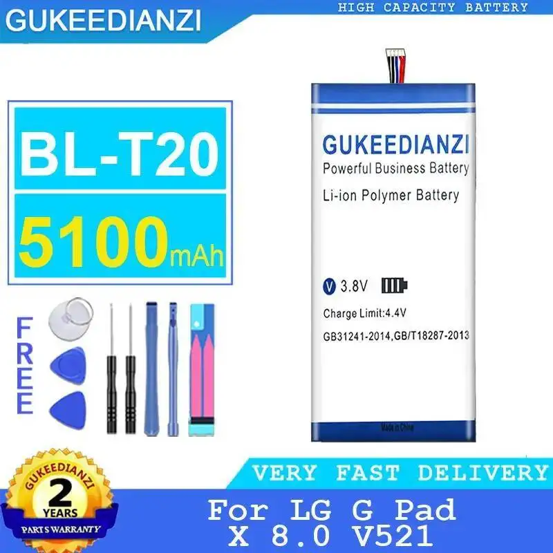 

Tablet Battery High-Efficiency Reliable Replacement 5100Mah BL-T20 For LG G Pad X 8.0 V521