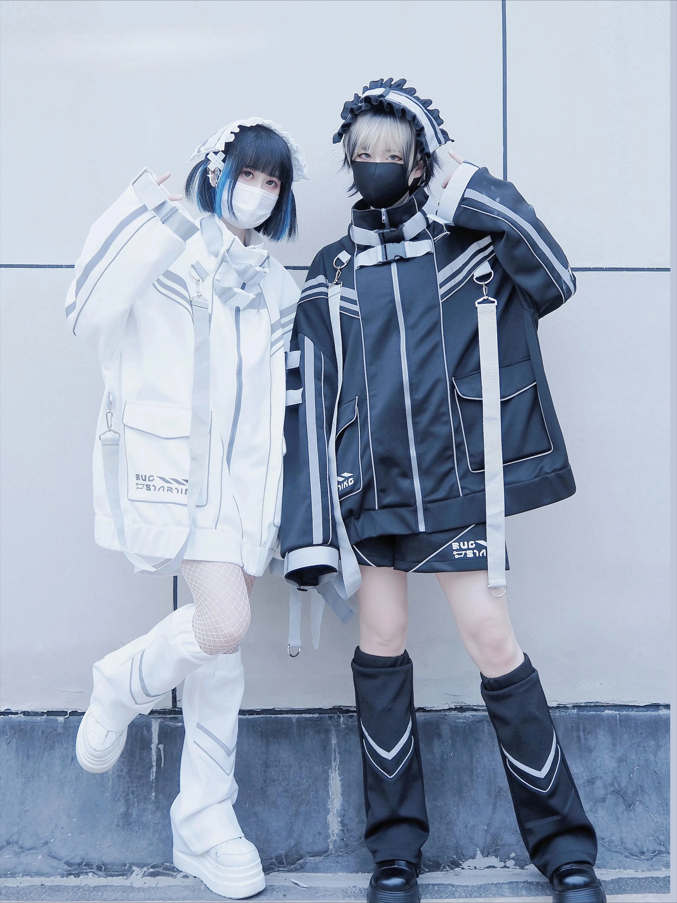 

Original Punk Patchwork Oversized Coat Japanese Mine Subculture Shorts Sets Casual Wide-Leg Pants Two Piece Set Womens Outfits