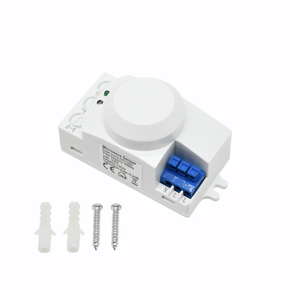 AC220-240V 5.8GHz Microwave Radar Sensor Switch Multi-Adjustment Body Motion Detector High Sensitivity LED Light Sensor Switch