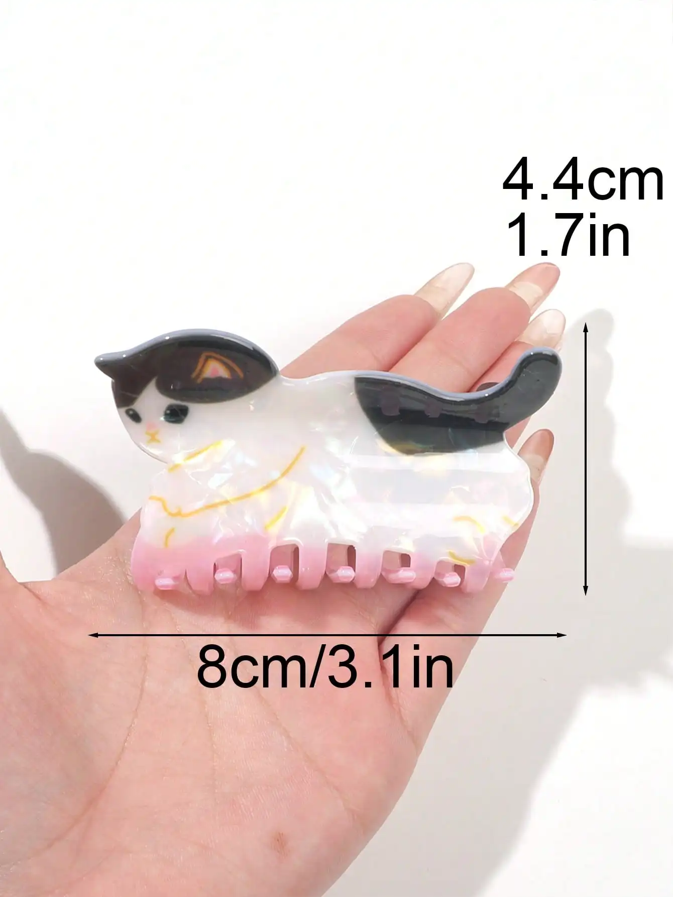 2026 Frühling Sommer Neue Rosa Katzenform Tier-Haarklammer aus Acetat für Frauen Mädchen Süße Niedliche Japanische Koreanische Haaraccessoires – Detail 4