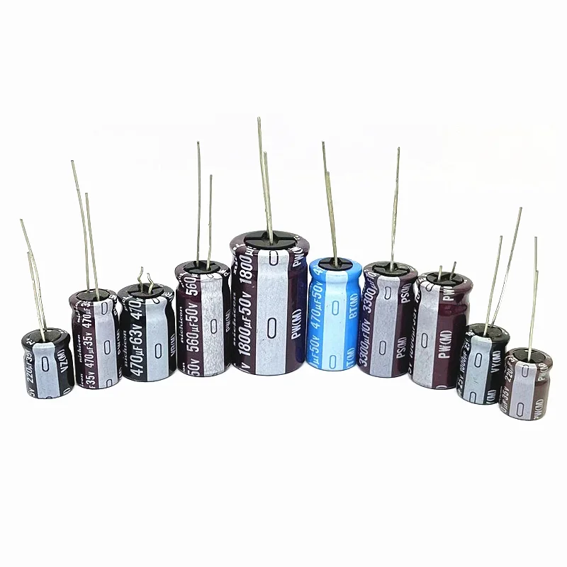 Nichicon High Quality Electrolytic capacitor 6.3V 10V 16V 25V 35V 50V 2.2/4.7/10/22/33/47/100/220/330/470/1000/2200/3300/4700uF