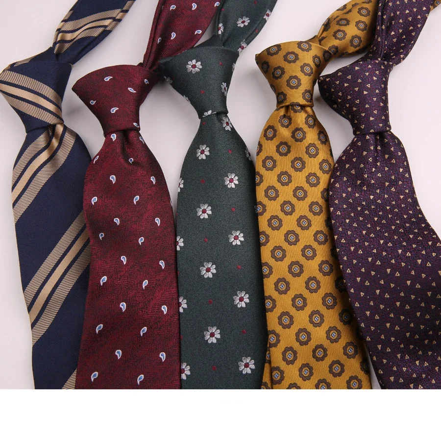 Linbaiway 7cm Men's Classic Ties for Men Handmade Polyester Necktie Suits Wedding Neck Tie Cravats Striped Necktie Custom LOGO