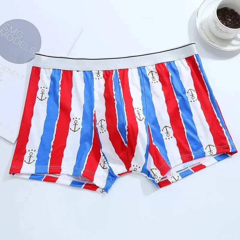 10Pcs/Men\'s Underwear Cartoon Shorts Fun Anime Fashion Printed Boxer Shorts Soft Breathable Fabric Boxer Shorts Men Sexy Boxer