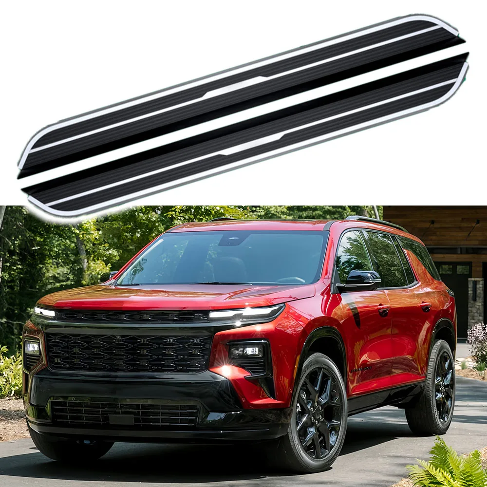 2PCS Fixed Door Aluminum Nerf Bars Running Board Side Steps Pedal Steps Accessories Fit for Traverse 2024 2025