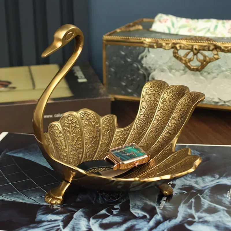 

Brass key storage tray, ornament, fruit tray, dry fruit tray, high-end luxury soft decoration
