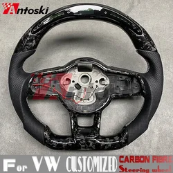 For Volkswagen VW Golf MK7 R GTI GTD GTE Polo GTI Scirocco 2015 2016 T-ROC Tiguan Custom Carbon Fiber Steering Wheel