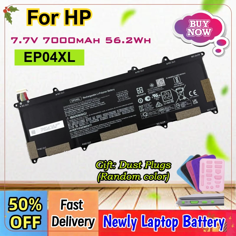 

7.7V 7000mAh EP04XL Laptop Battery For HP Elite Dragonfly G1 G2 HSN-I32C HSTNN-DB9J HSTNN-IB8Y 7UT44AV L71690-2B1 L71760-005