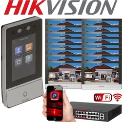 Hikvision DS-KV9503-WBE1 Metalowa, wandaloodporna stacja do drzwi Wi-Fi RFID do rozpoznawania twarzy IP Villa z monitorem DS-KH6320-WTE1