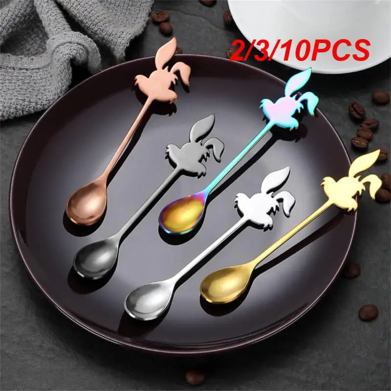 2/3/10PCS Coffee Durable Cartoon Versatile Adorable Kawaii Must-have Spoon Adorable Stirrer Spoon Rabbit Multipurpose