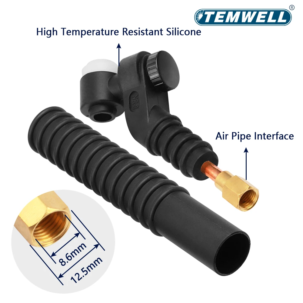 NR9 Tig Torch Head 360° Swivel Rotate Spin Neck Head Swivel Welding Body For Argon Air Cooling