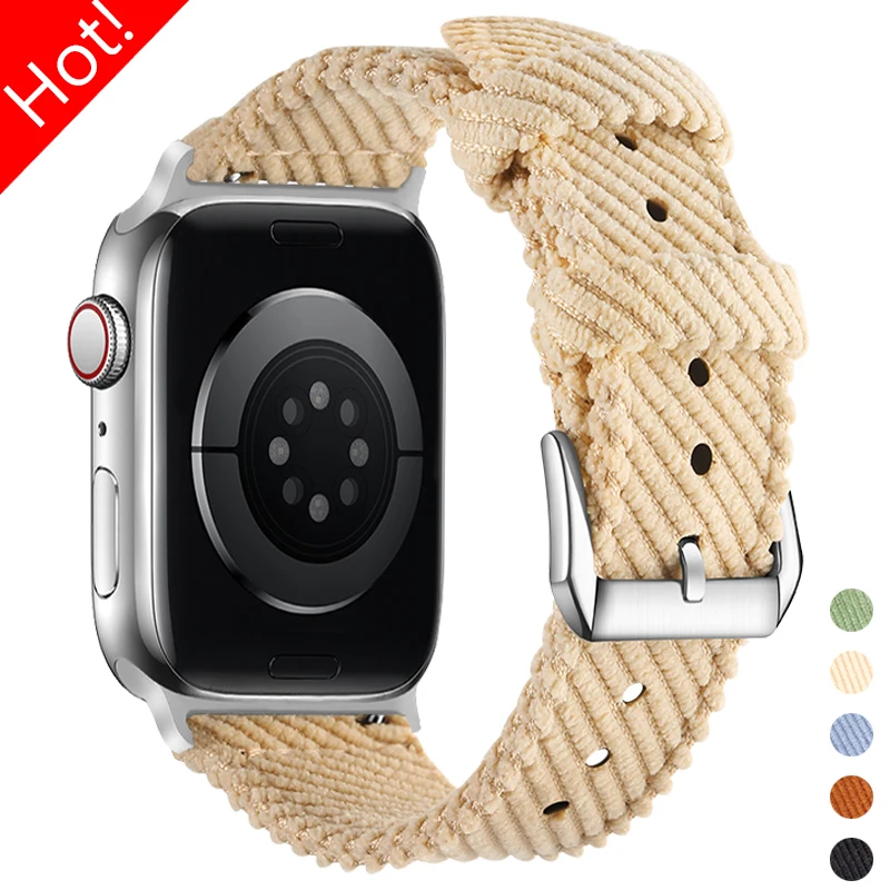 

Corduroy Weave Strap for Apple Watch Band Ultra 2 49mm 46mm 44mm 45mm 41mm 38 40mm 42mm Iwatch Series 10 9 8 7 6 SE 5 4 Bracelet
