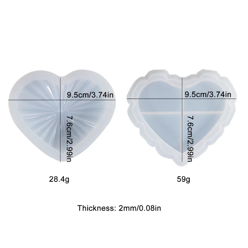 DIY كريستال الايبوكسي الراتنج قوالب صندوق تخزين قوالب على شكل قلب مادة السيليكون