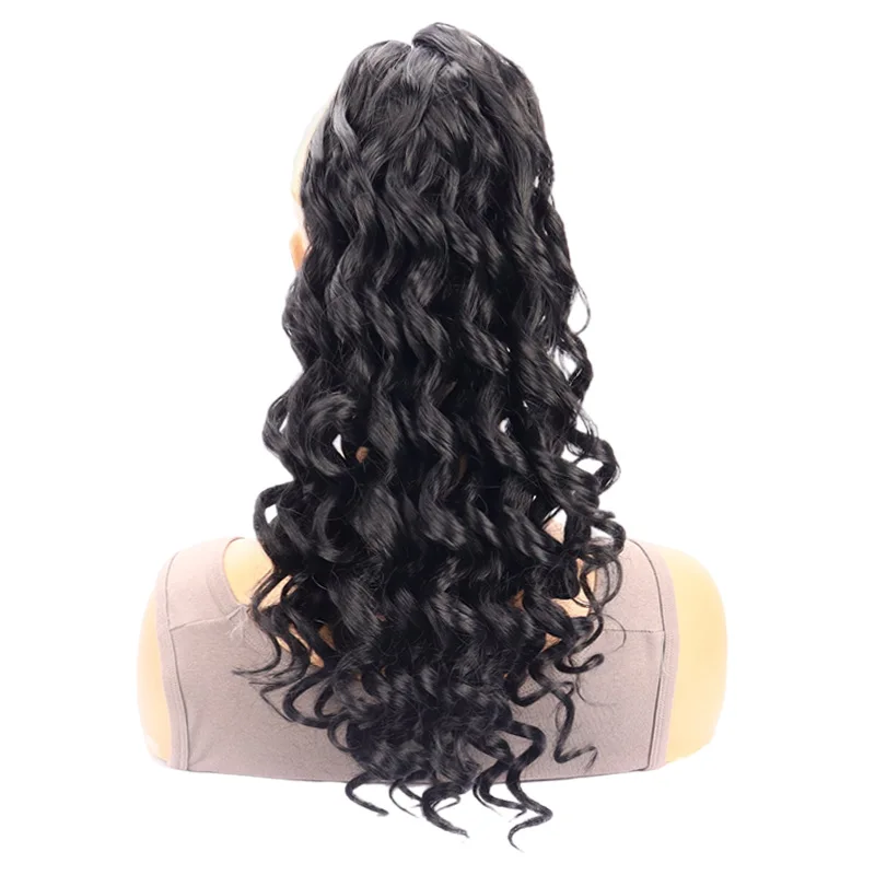 Synthetic Wig Ponytail for Women: Screw Curls, Full, Drawstring, Small Curls, High Ponytail