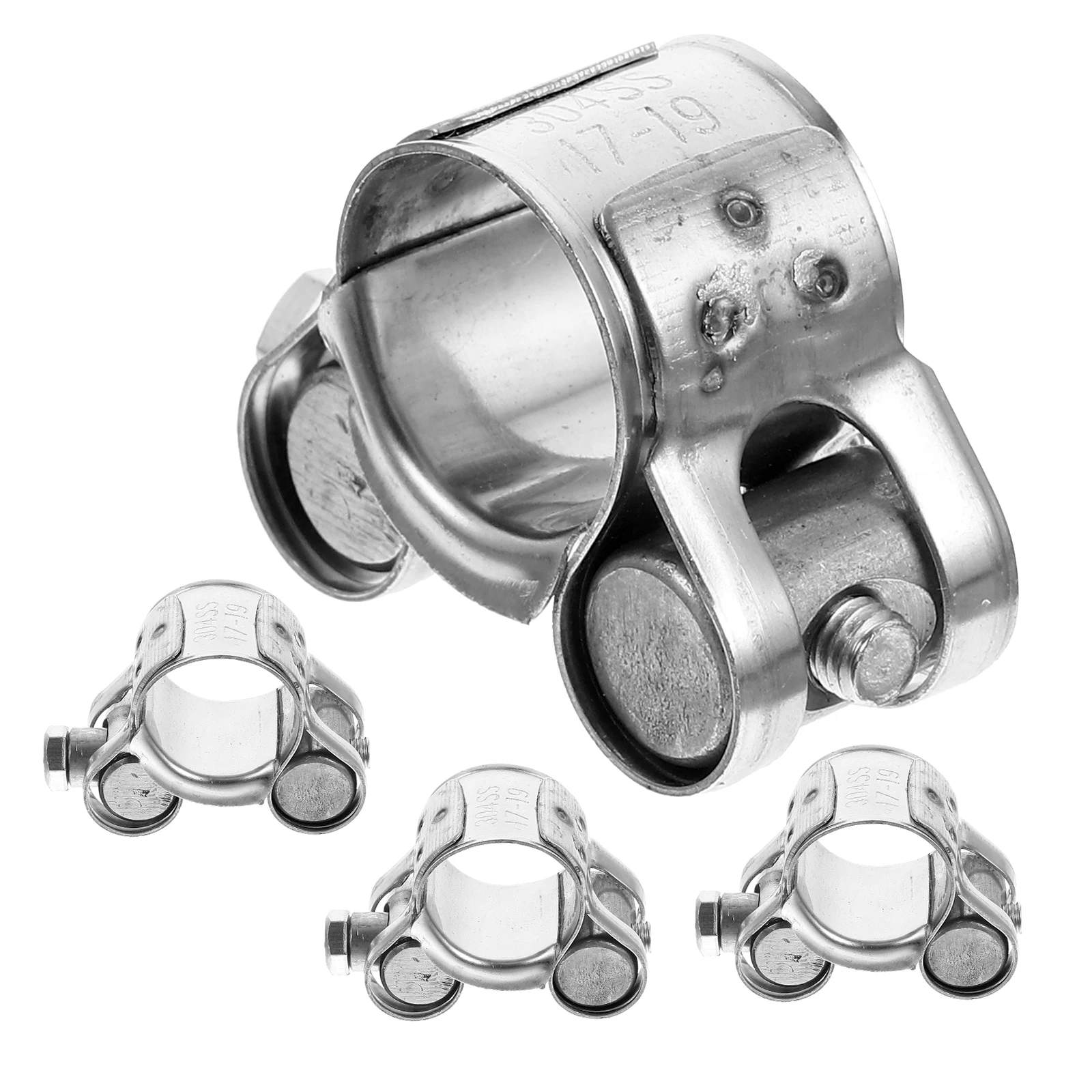 

Stainless Steel Hose Clamps 304 Adjustable Pipe Clips for Home Silver T Bolt Heavy Duty Ear Clamp Ring Marine Water Tube