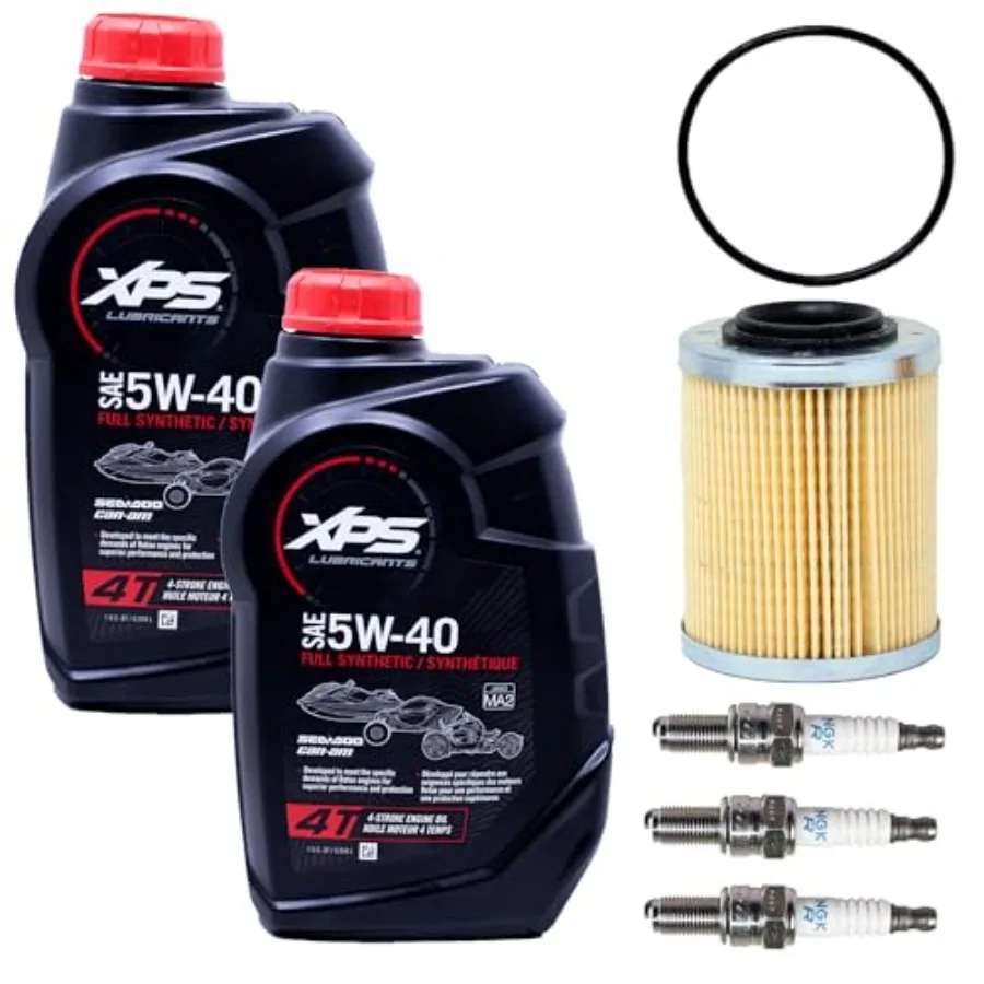 

Edwards Full Synthetic OEM Oil Change Kit for 2014-2024 SeaDoo Spark PWC Watercraft with Spark Plugs Complete Maintenance Solut