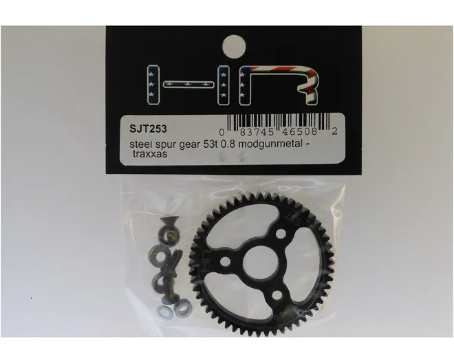 Hot Racing SJT253 53T 32P/0.8M Hardened Steel Spur Gear w/ Red Washers for 1/10 TRA Summit/Revo/E-Revo/Slash 4X4/Stampede 4X4
