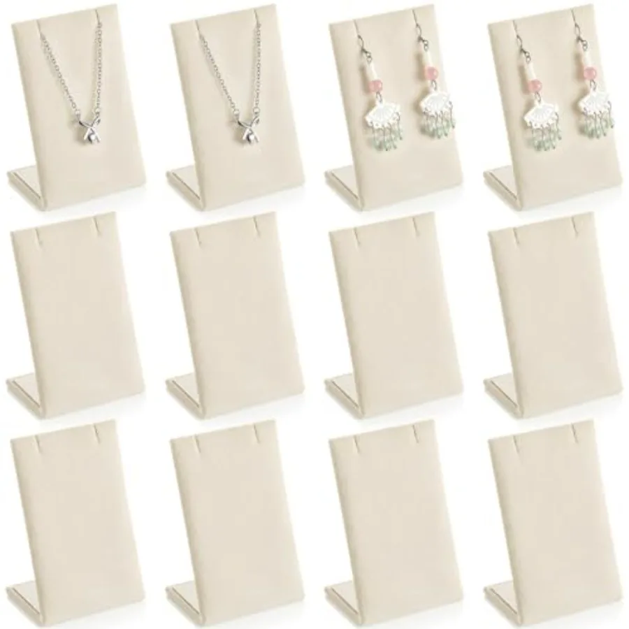 12 Pieces Velvet Earring Display Stand Necklace Pendant Jewelry Stand Showcase Organizer Display Holder for Earring Pendant Acc