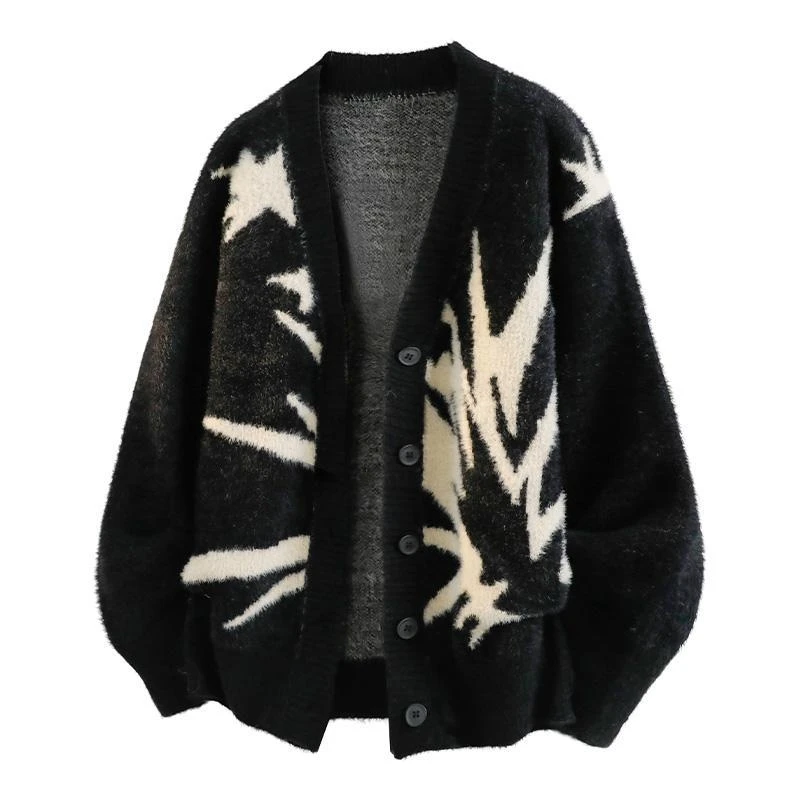 

Мужская мода, повседневный вязаный кардиган, уличный осенний свободный шерстяной пуловер, новинка 2025, зима, верхняя верхняя одежда в стиле ретро, мужская одежда