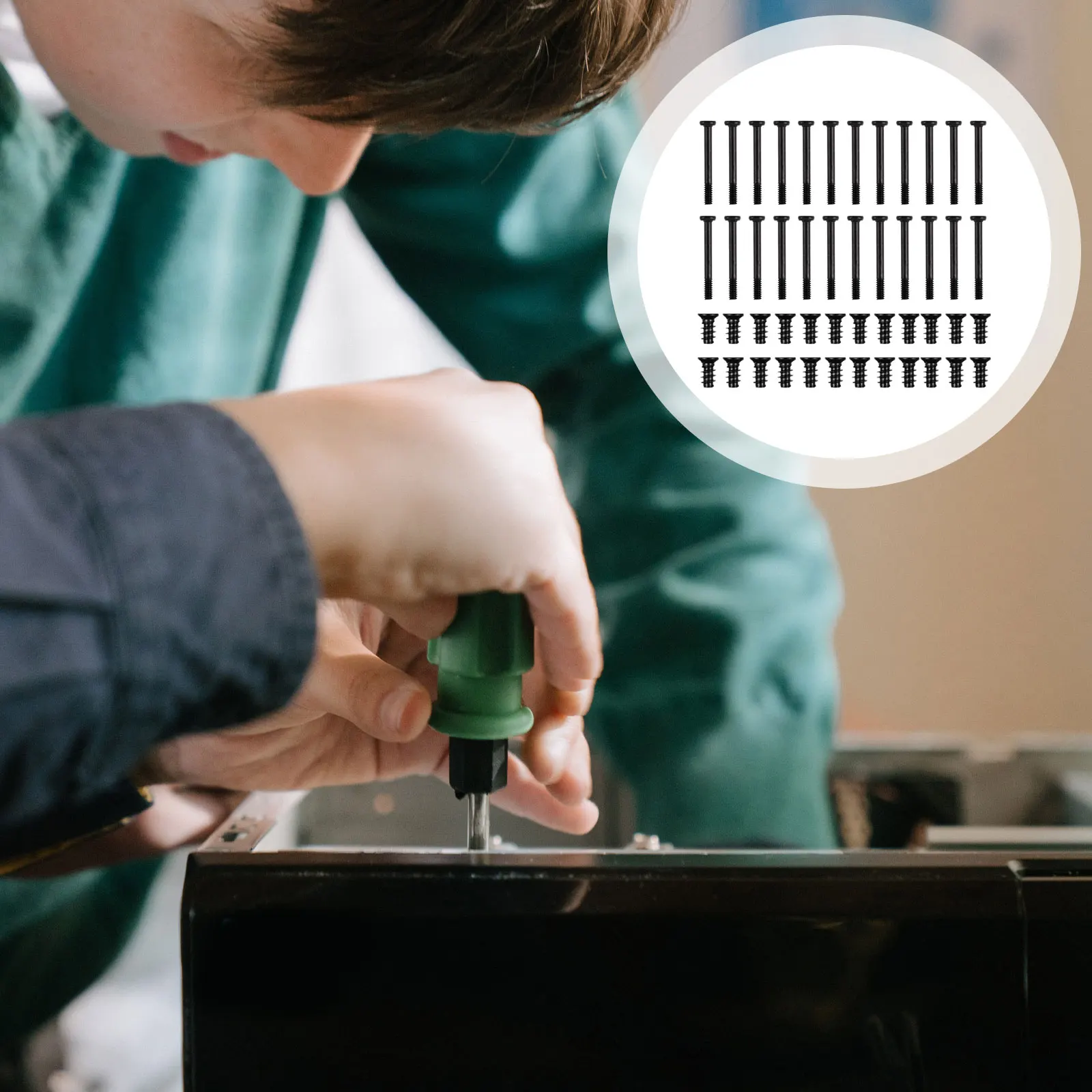 

60pcs Long Short Screws for Chassis Fan Computer Cooling Durable Carbon Steel Self Tapping Mounting Hardware Set