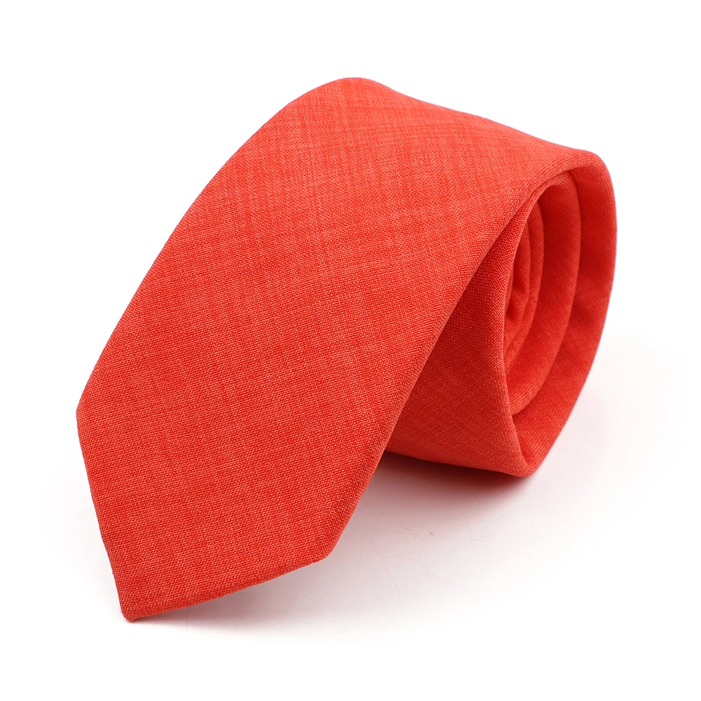 Zacht katoen effen kleur handgemaakte mannen stropdassen saliegroen roze oranje magere stropdas voor bruiloft shirt pak das accessoire