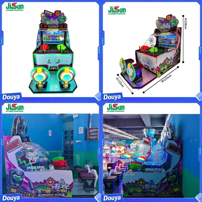 Machine de jeu de tir à l'eau à double monnayeur avec accepteur de pièces pour centre de jeux d'arcade pour enfants - Garantie 1 an