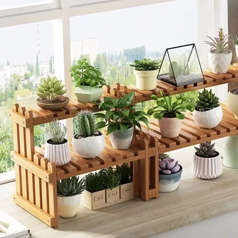 Soporte nórdico de madera Para Plantas, telón de fondo Para Patio interior, boda, ventana, estantías de lujo Para Plantas, muebles de balcón