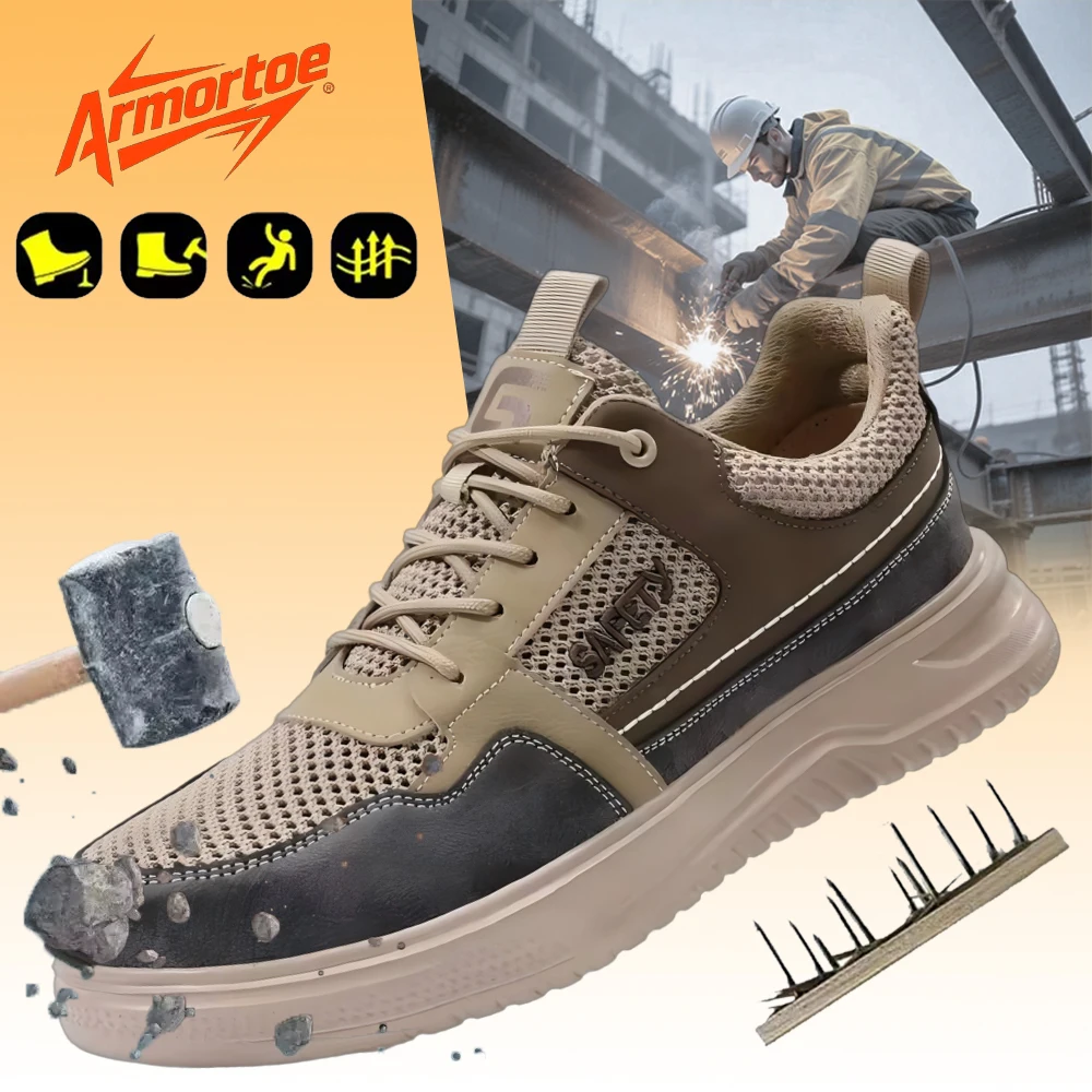 

ArmorToe Summer Models of Safety Shoes Men's Steel Head Anti-smash Anti-stabbing Work Shoes Wear-resistant Non-slip #Armor2575