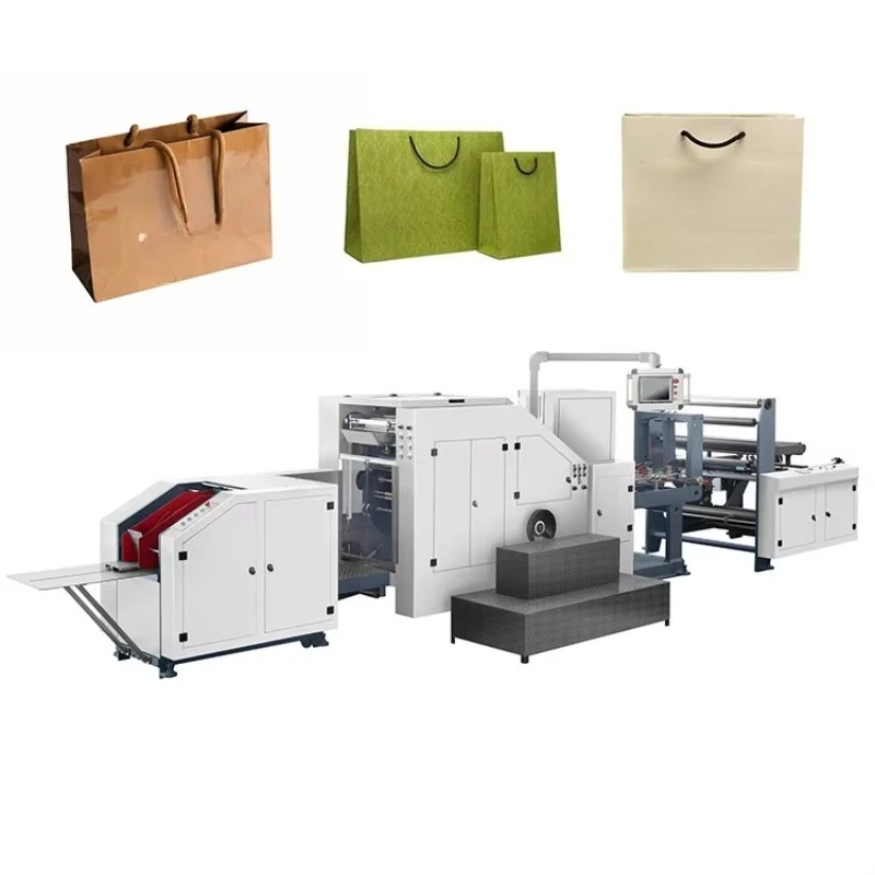 Commercial Paper Bag Production Line, Roll Feeding Design Square Bottom Paper Bag Equipment