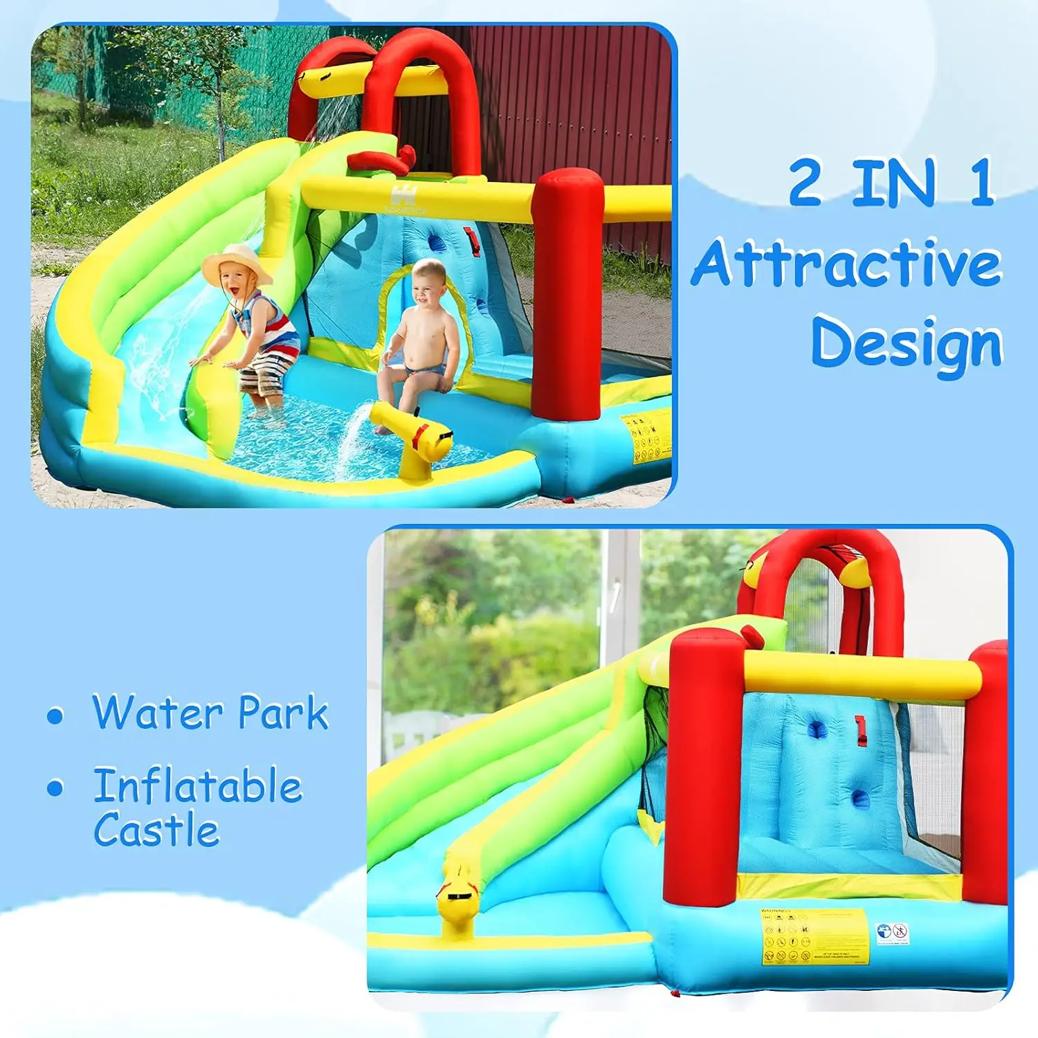 Nadmuchiwana zjeżdżalnia wodna, Bounce House & Park z zjeżdżalnia do basenu, ścianką wspinaczkową, dmuchanymi zjeżdżalniami do wewnątrz na zewnątrz