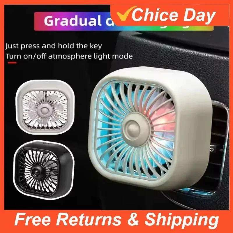 

Car Air Outlet Cooling Fan Adjustment Powerful USB Light Creative Low Noise Mini Car Interior Fan Cooler Amagi