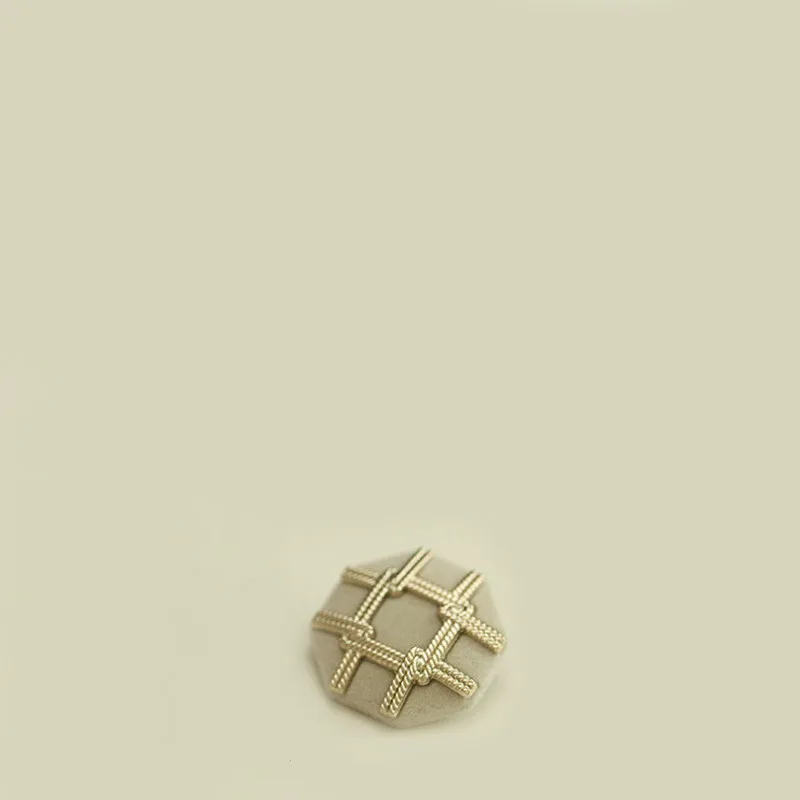 6Pcs Of Polygonal Flocked Metal Buttons Suit Jacket Buttons Accessory For DIY Clothing