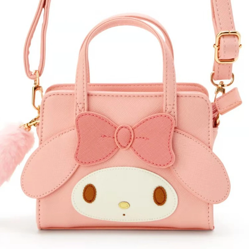 Kuromi Sanrio Sling Backpack My Melody Hello Kitty Dual-use Storage Bag Cinnamoroll Cartoon Side Pompom Purin Shoulder Bag