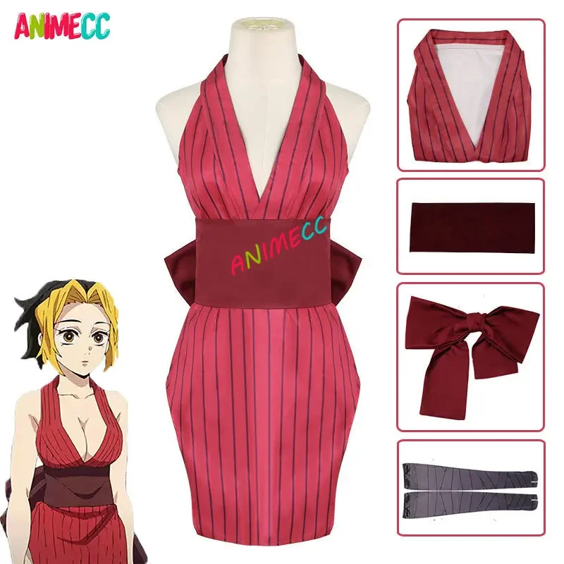 Demon Slayer Anime Cosplay Costume pour femme, robe sexy, ensemble uniforme, fête d'Halloween, Kimetsu No Yaiba, Uzui, Tengen Makio