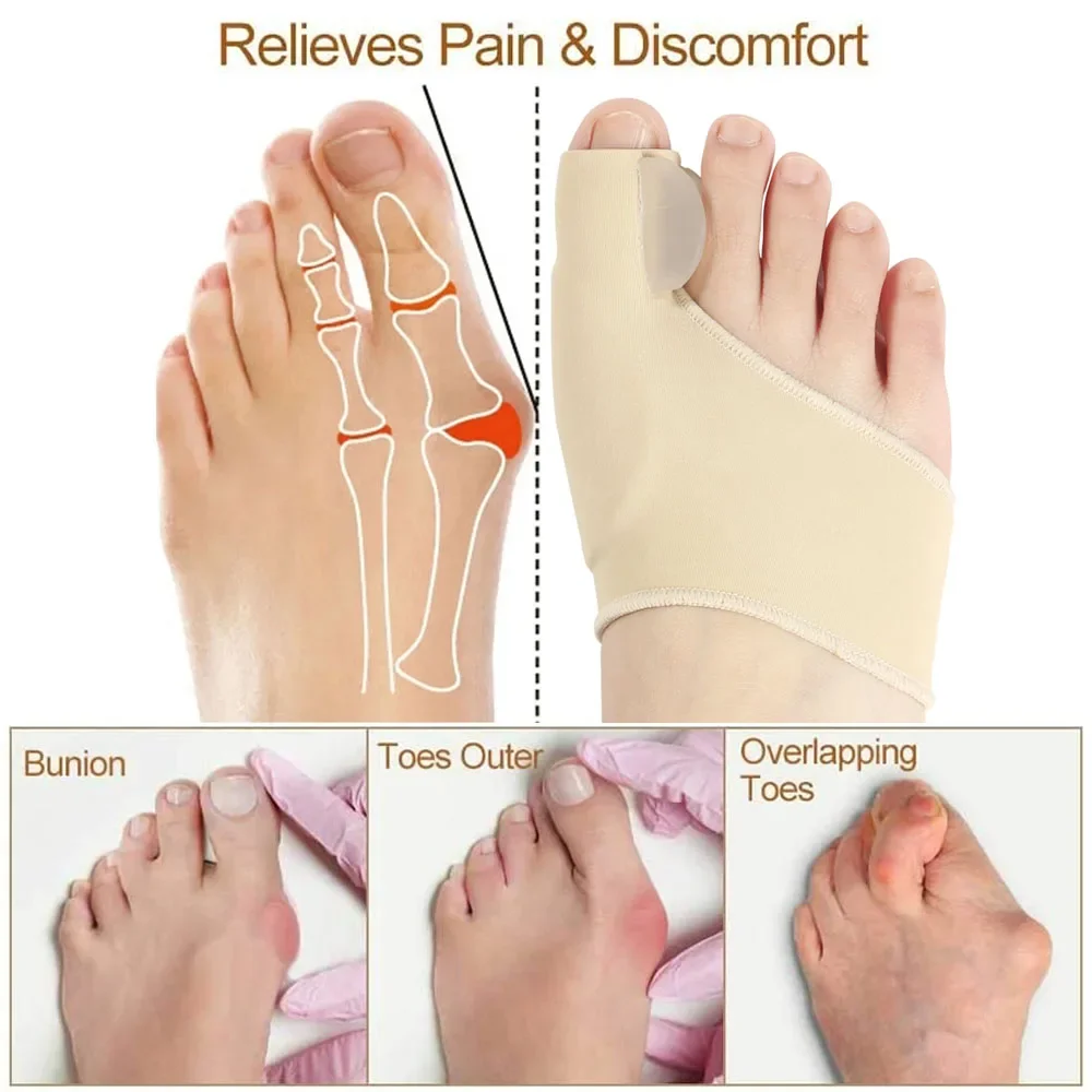 New Good Toe Separator Hallux Valgus Bunion Corrector Orthotics Feet Bone Thumb Adjuster Correction Pedicure Sock Straightener