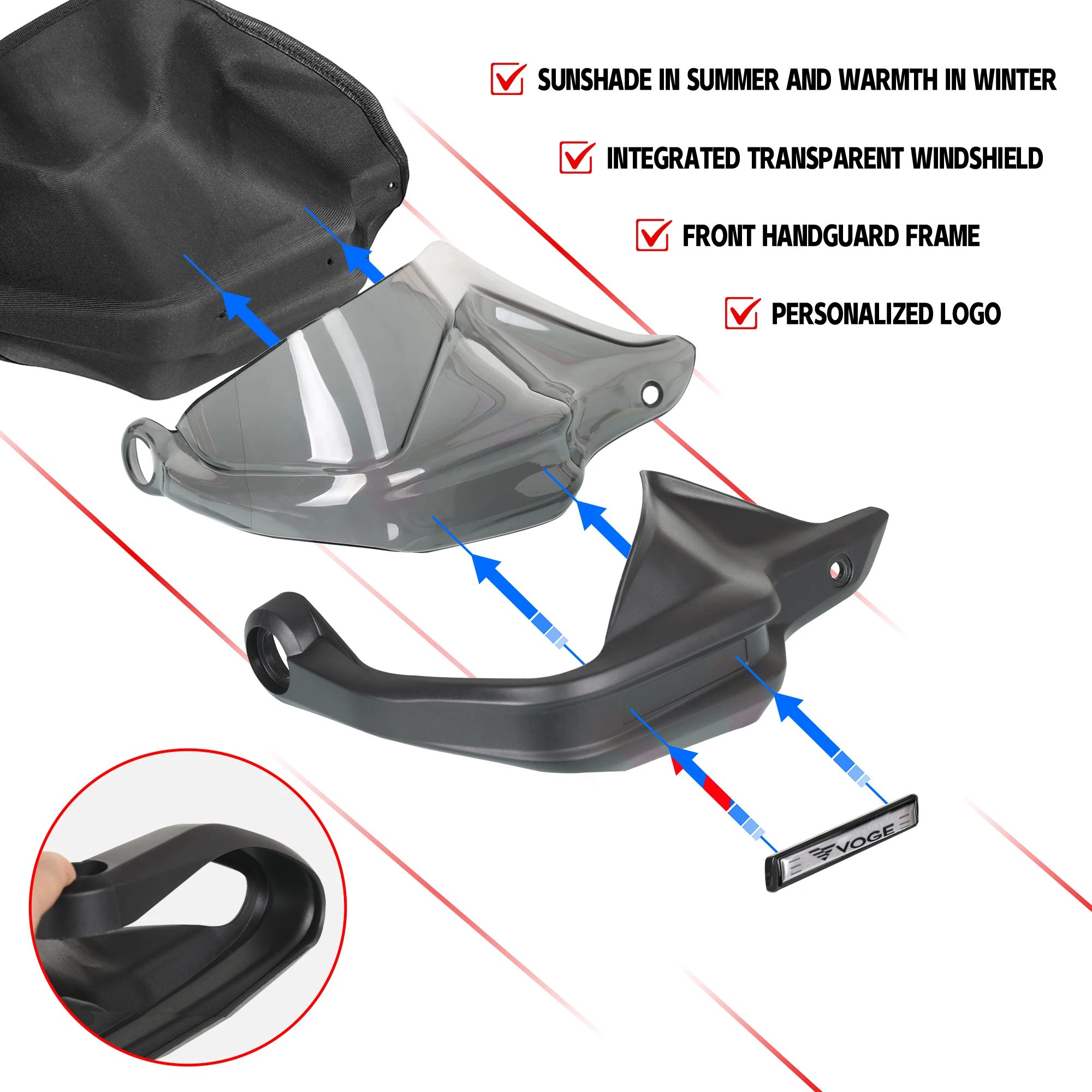For Voge DS 800X DS900X 800Rally DS 900X Motorcycle DS800X Handguard Handlebar Guard Windshield Protective Cover Lever Protector