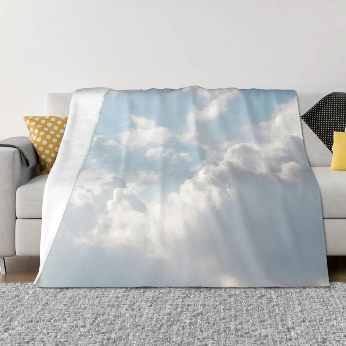 

White clouds Throw Blanket Cute Vintage Picnic Decorative Sofas Blankets