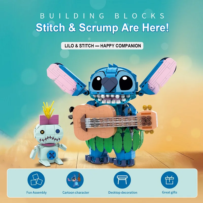 2026 New Lilo & Stitch Building Blocks Set DIY Assembly Bricks Model Cartoon Collectible Toy BirthdayGift for Fans..... - view 3