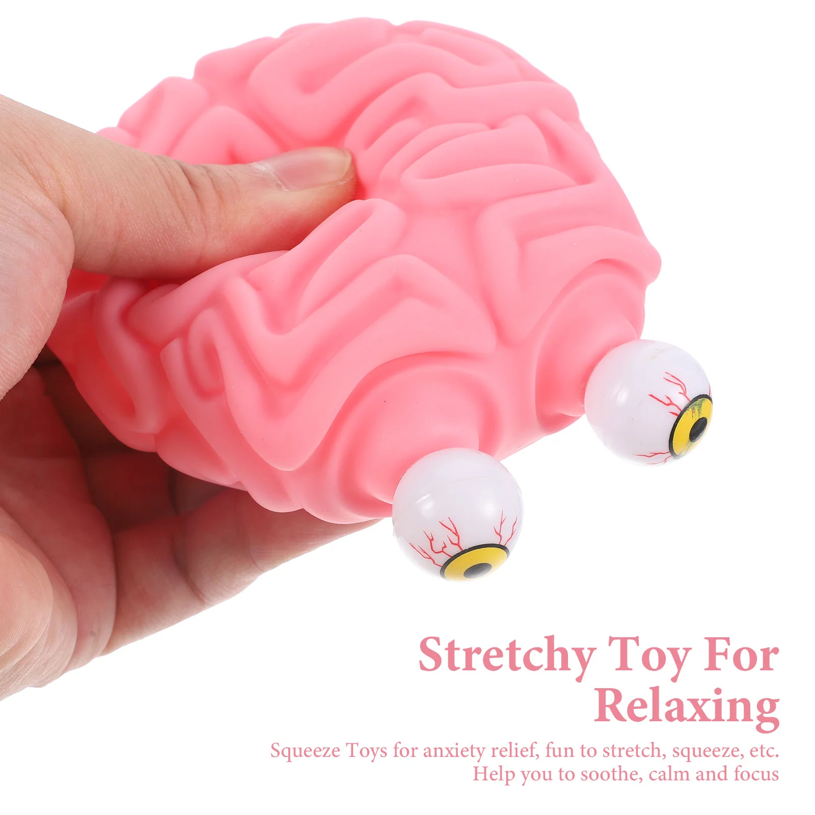 2 Pcs Vent Spoof Eye Popping Brain Soft Rubber Toy 2pcs Stress Squeezing Plaything Toys Relief Class Decorative Horror Prop