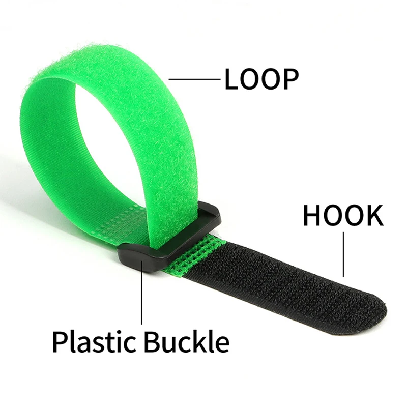 5~100pcs Nylon Reusable Cable Ties with Buckle Hook Loop Self Adhesive Wrap Plastics Bundle Belt Fastener Straps Wire Organizer