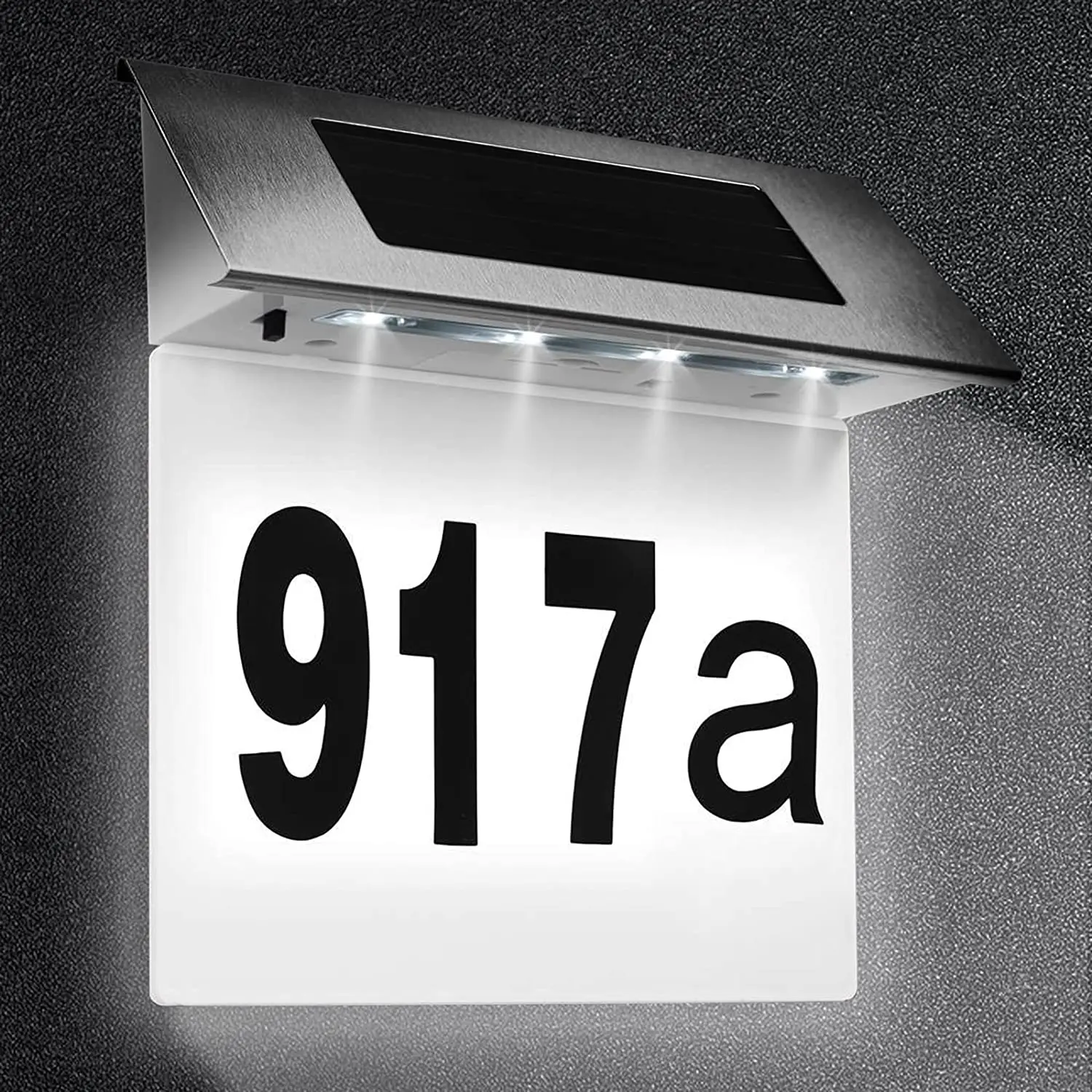 

Outdoor House Number for Outside LED Lighted Address Signs with Waterproof Cover Mailbox Numbers Plaque Solar Powered Led Addres