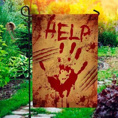 Blood Handprint Fingerprint Horror Help Flag Graden Flag XXH LLP LLX uui