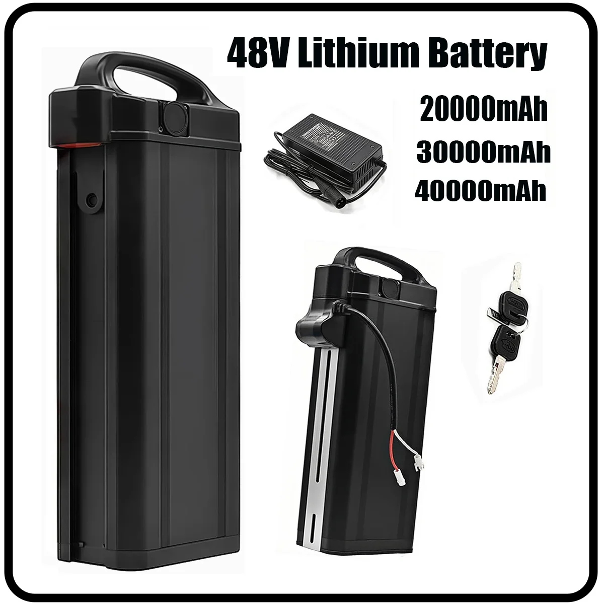 40Ah 30AH 20AhOriginal48V Haiba New Li-ion 18650 Battery with Charger and BMS Protection Plate for 750W, 1000W, and 1500W Motors