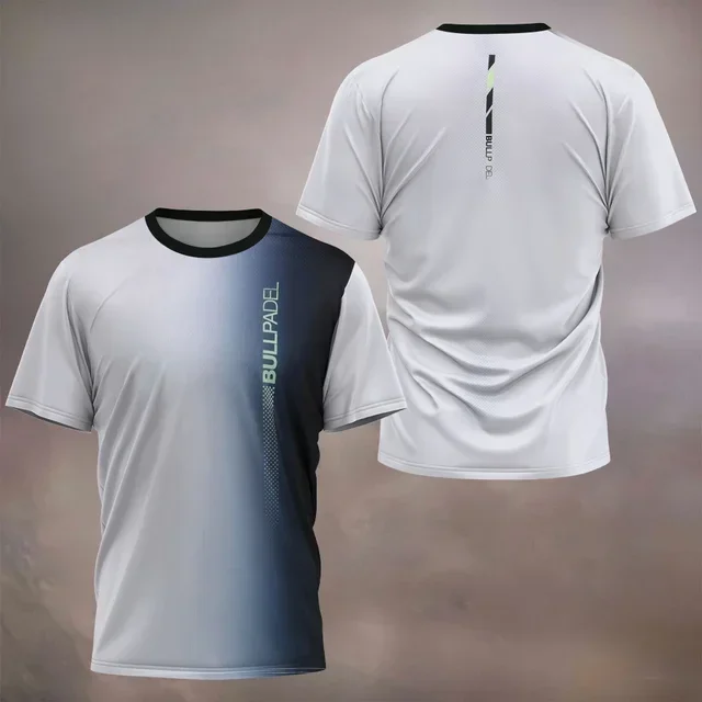 

2024 Men's Ultra-thin Fitness Sports Breathable Short Sleeve Fashion Men's Tennis Quick Drying T-shirt Padel Element Printed Top