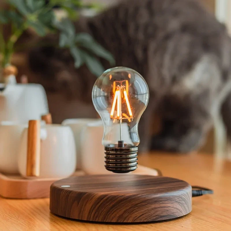 자기 부상 램프 창의력 플로팅 유리 LED 전구, 홈 오피스 책상 장식, 생일 선물, 침실 머리판 장식