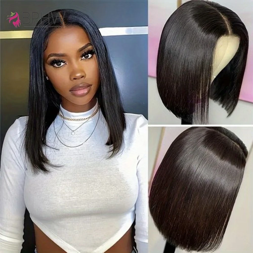 

Bob Glueless Wear And Go Wigs Straight Human Hair Wigs 13x4 Lace Front Wigs For Women Natural Color 4x4 Lace Closure Wig BPHW