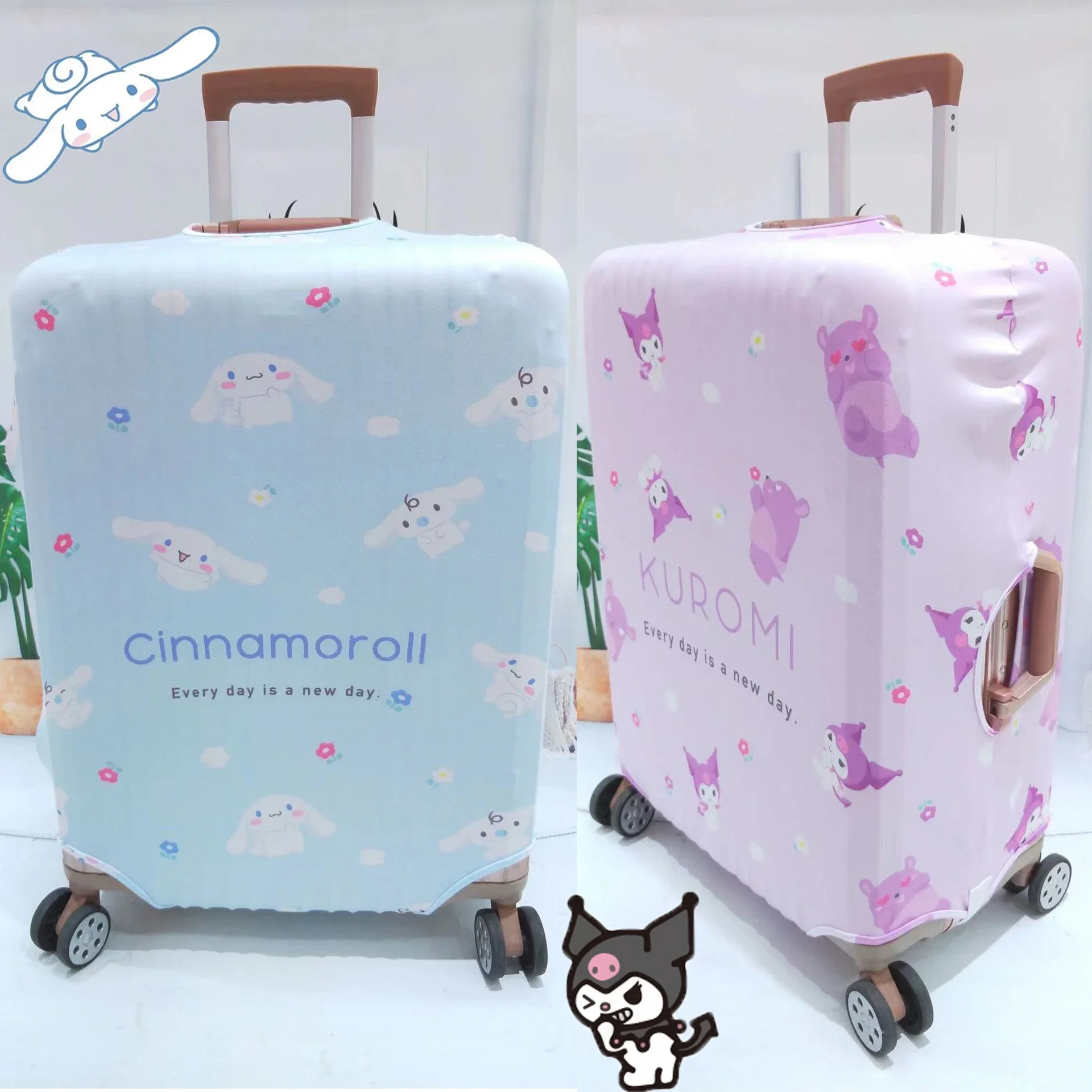 Sanrio Cinnamoroll Kuromi Mymelody kawaii Anime Cartoon Luggage Covers Protector Travel Luggage Suitcase Dust Cover 18-32 Inch