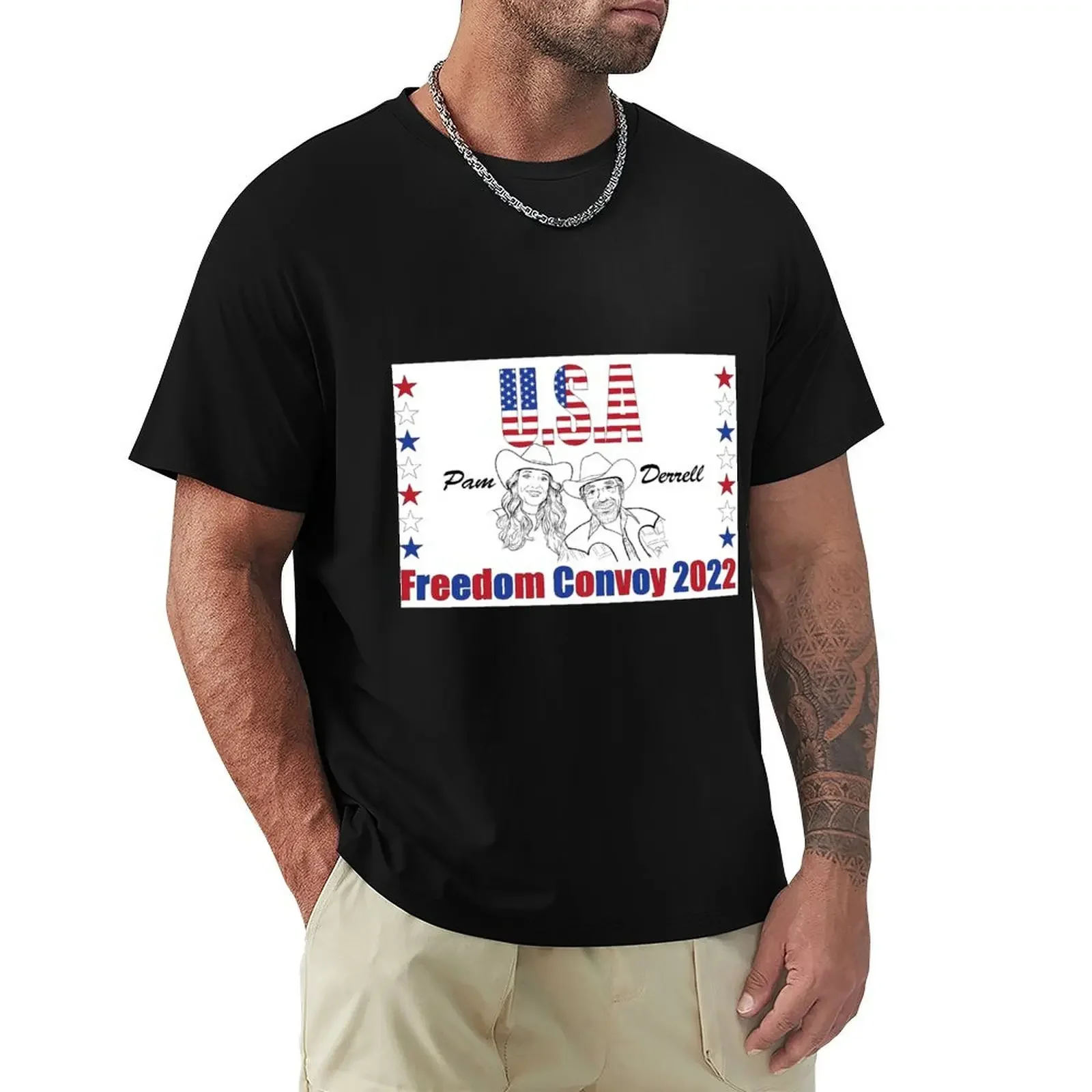 USA Freedom Convoy 2022 - Pam - Derrell T-Shirt Aesthetic clothing summer tops mens t shirts