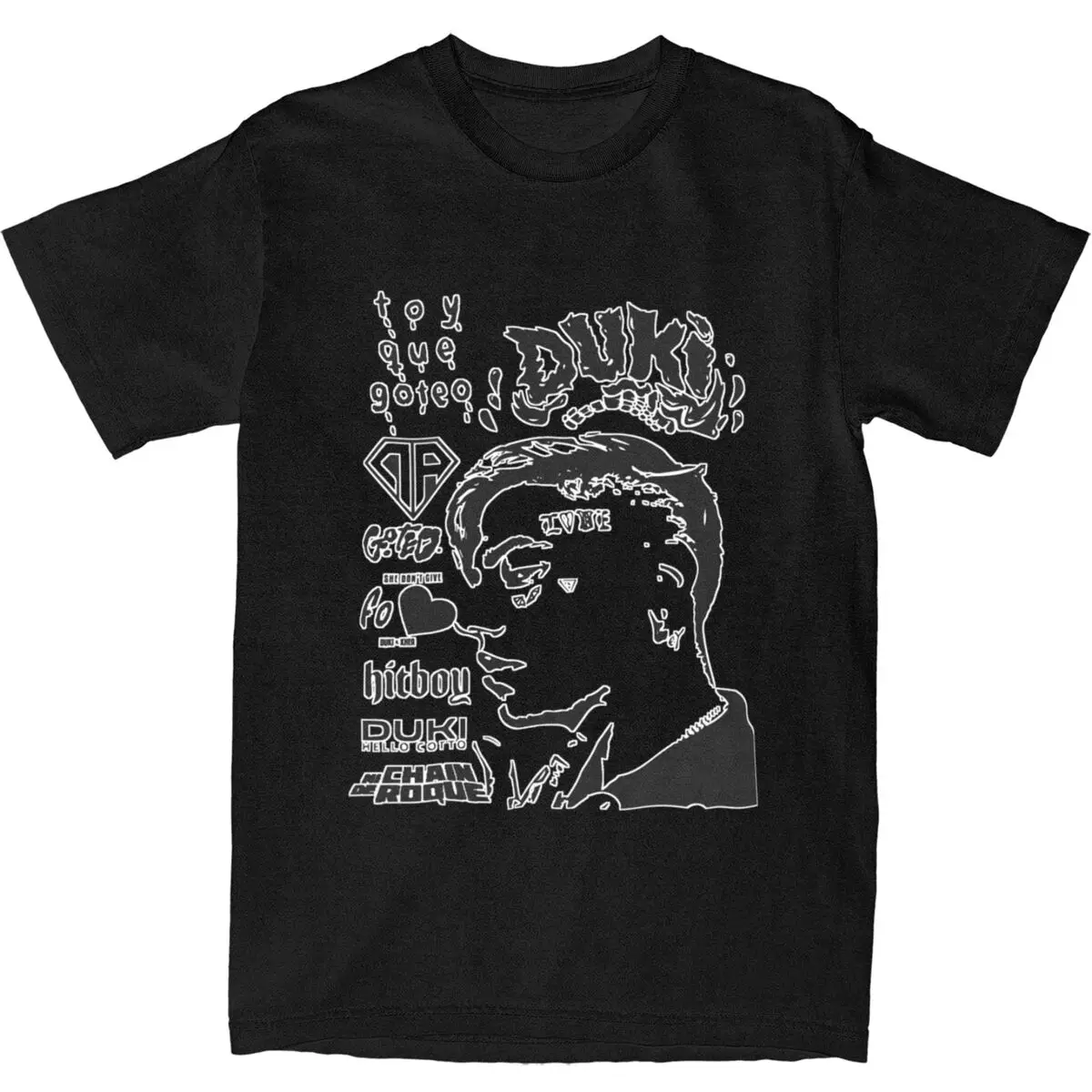 Duki Trap Rap Rockstar Music T-Shirt Men Musician Y2K Basic 100 Cotton T Shirts Summer O Neck Popular Tees Cheap Plus Size Tops